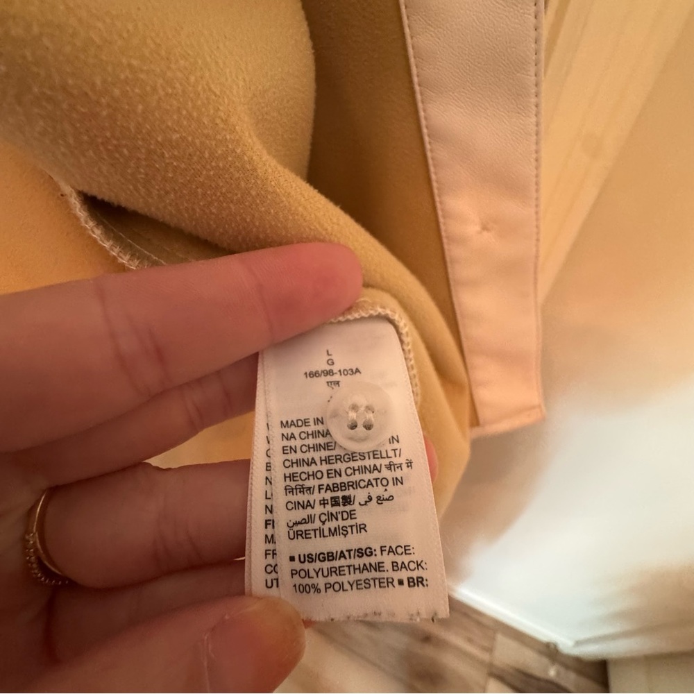 Faux Leather Shacket – Cream Beige – Size L - Picture 4 of 4